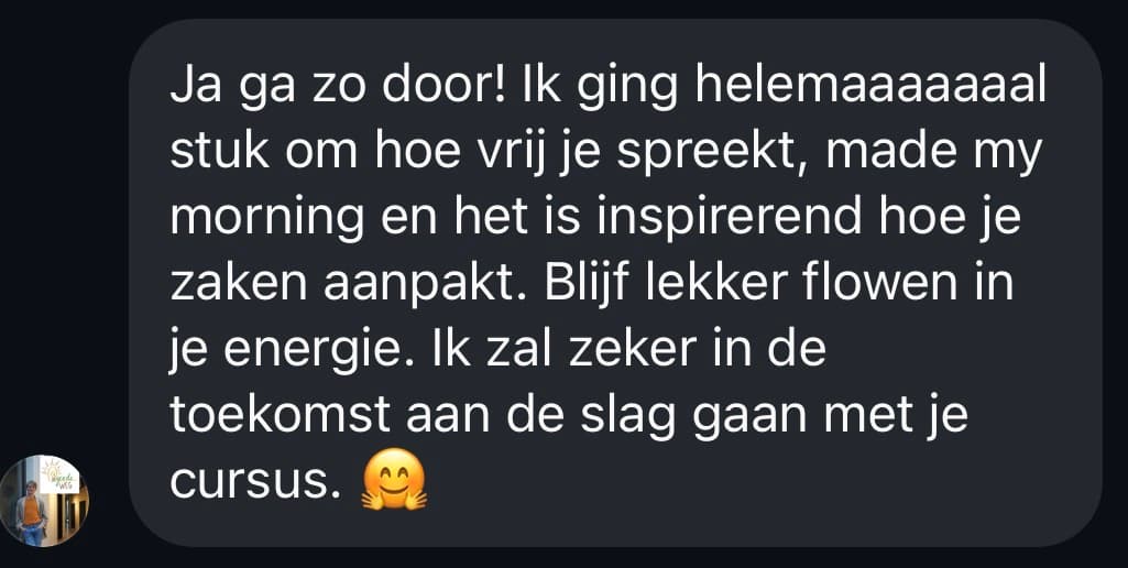 Schermafbeelding van een review van een cursist – IMG 7450