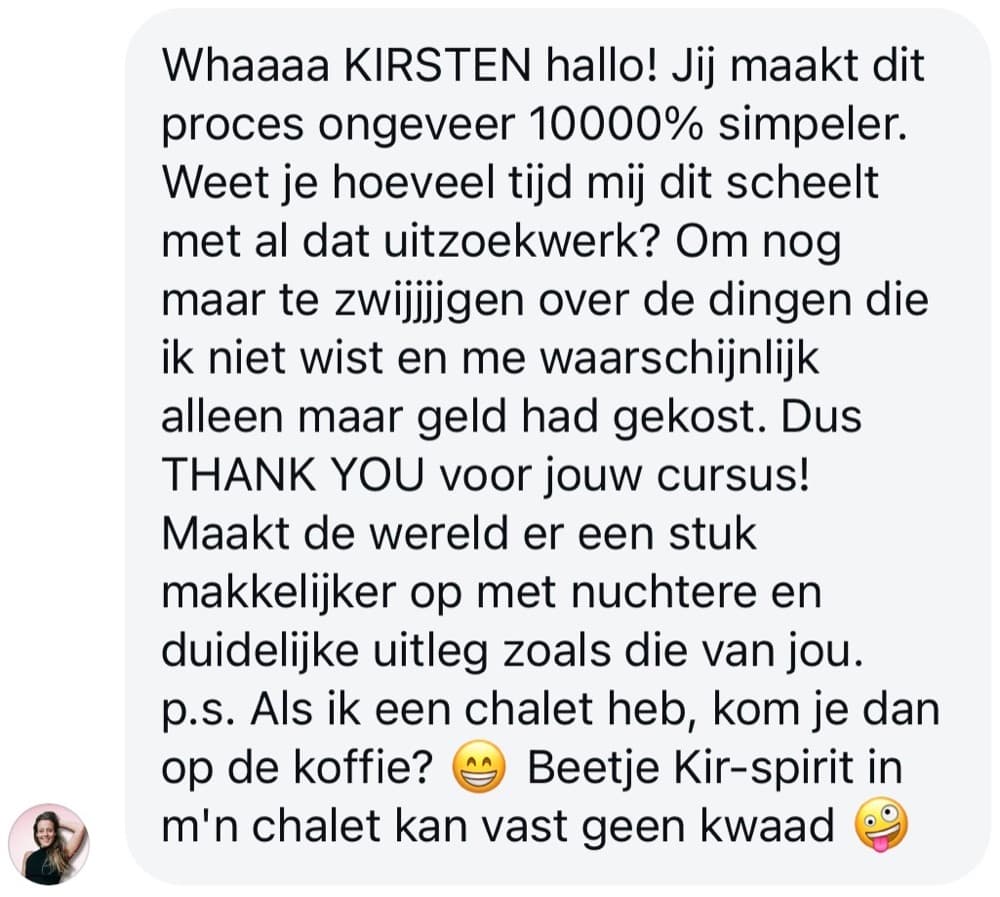 Schermafbeelding van een review van een cursist – rev13