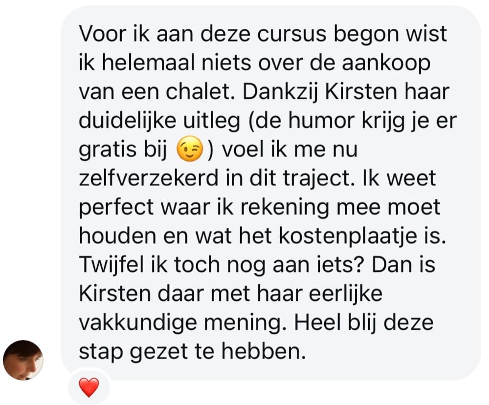 Schermafbeelding van een review van een cursist – review1