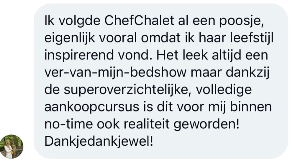Schermafbeelding van een review van een cursist – review14