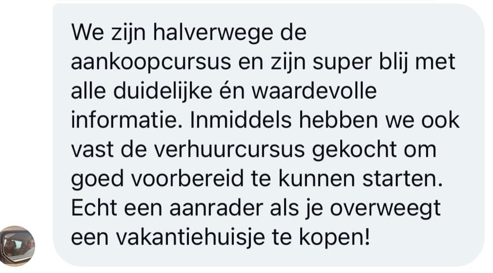 Schermafbeelding van een review van een cursist – review16