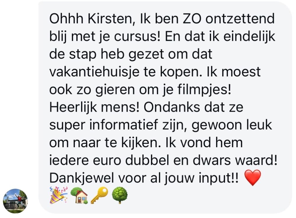 Schermafbeelding van een review van een cursist – review4