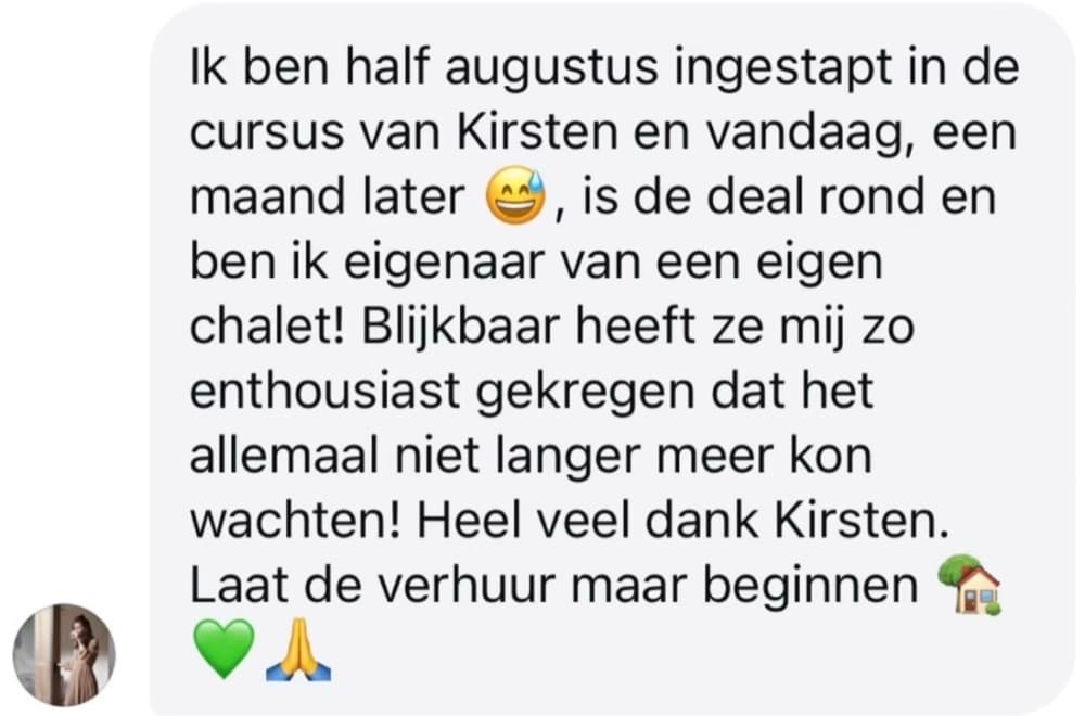 Schermafbeelding van een review van een cursist – review7