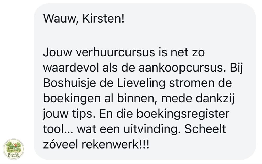 Schermafbeelding van een review van een cursist – verhuur IMG 2785 2