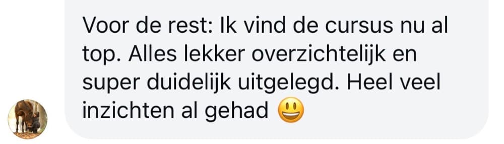 Schermafbeelding van een review van een cursist: verhuur IMG 3210 2