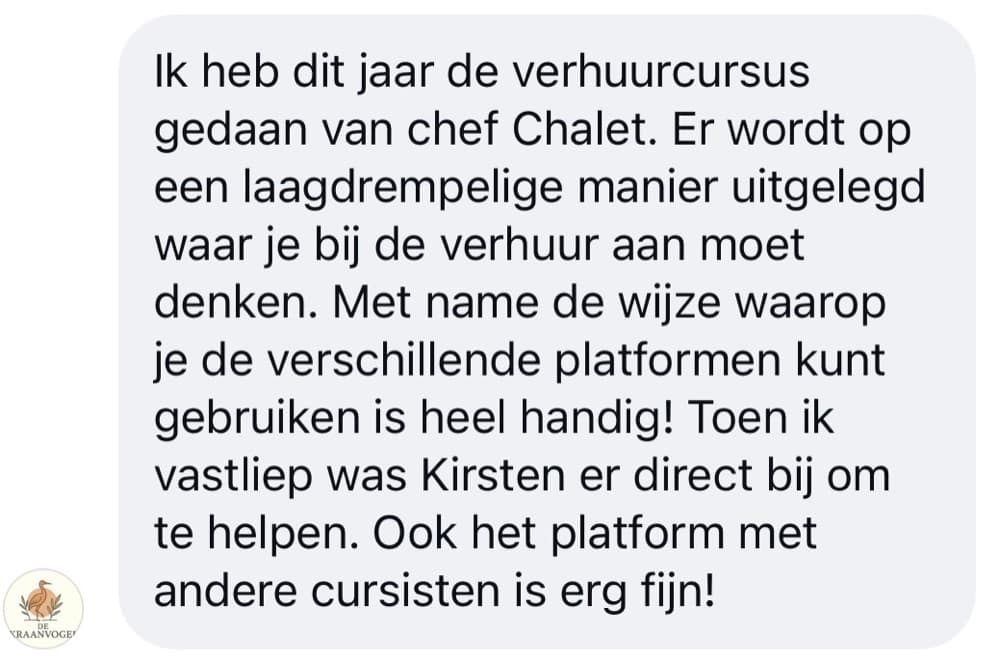 Schermafbeelding van een review van een cursist – verhuur IMG 7502