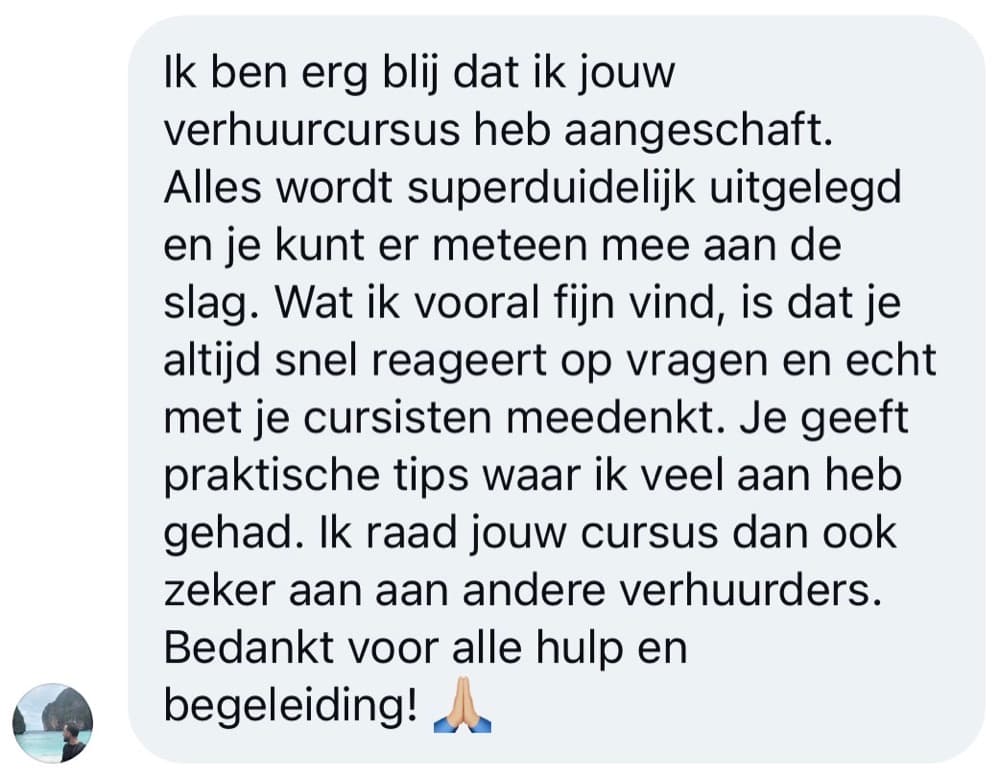 Schermafbeelding van een review van een cursist – verhuur IMG 8356