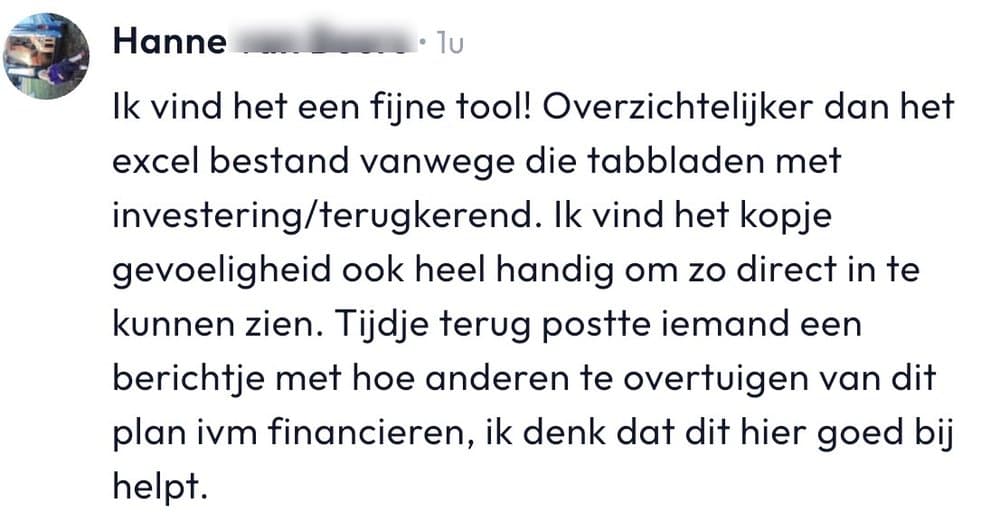 Schermafbeelding van een review van een cursist – verhuurmonitor 3