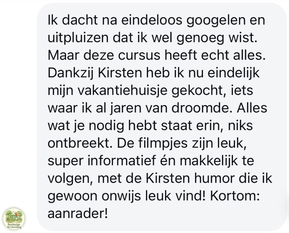 Schermafbeelding van een review van een cursist: rev10