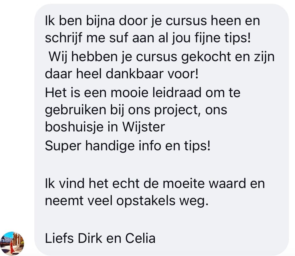 Schermafbeelding van een review van een cursist: rev21