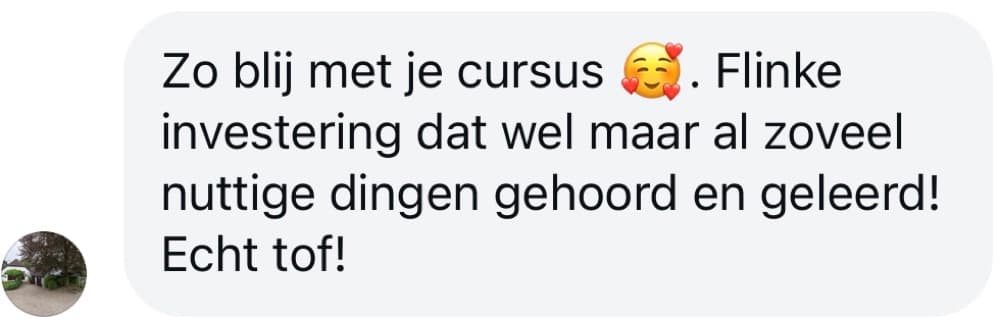 Schermafbeelding van een review van een cursist – review2