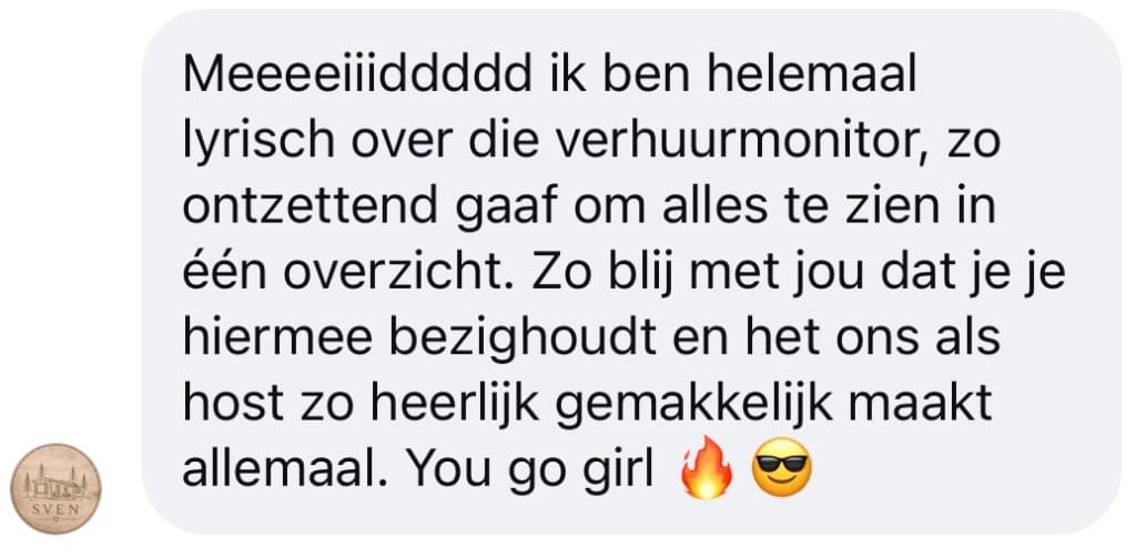 WhatsApp-bericht van Sven over de Verhuurmonitor: alles in één overzicht